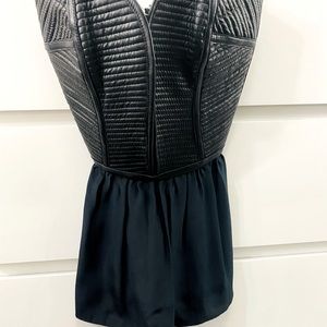 Parker Marilyn Leather Silk Bustier